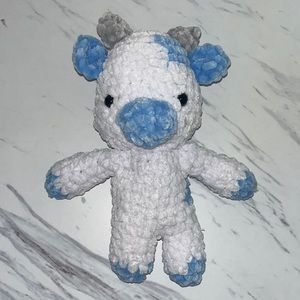 Blue Cow Crochet Plushie